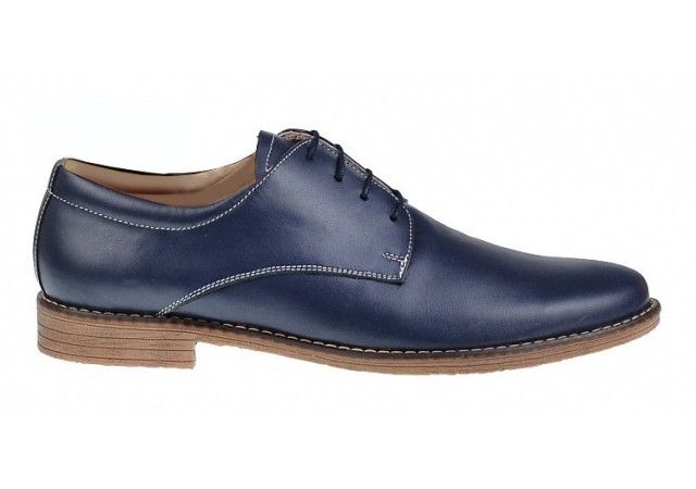 Pantofi barbati casual din piele naturala bleumarin - PABLM